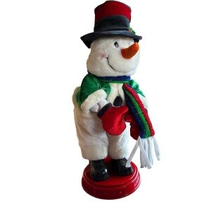 Gemmy Snowflake Spinning Snowman Dancing Singing Plush Booty Shaker